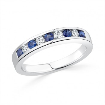 Blue sapphire and diamond ring