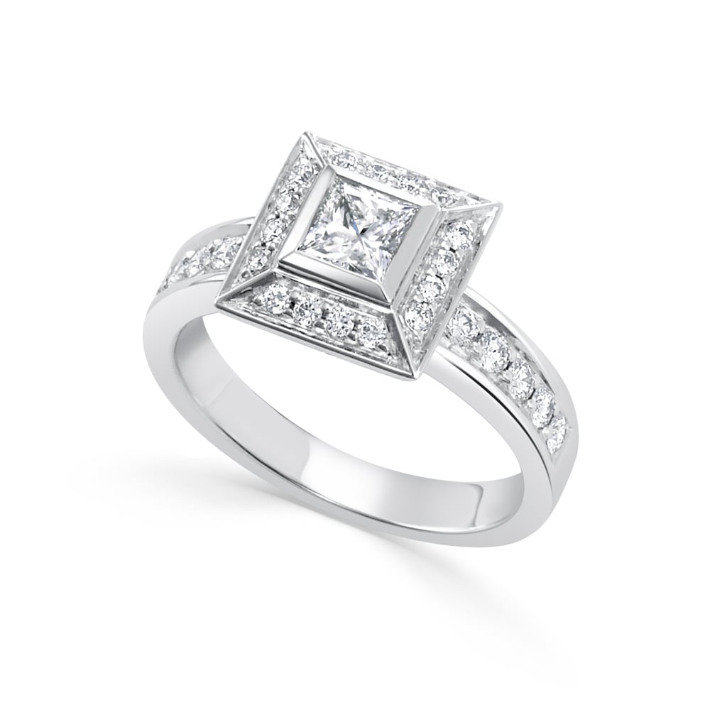 1-1/2 CT. Certified Princess-Cut Diamond Solitaire Engagement Ring in 14K  White Gold (I/I2) | Zales