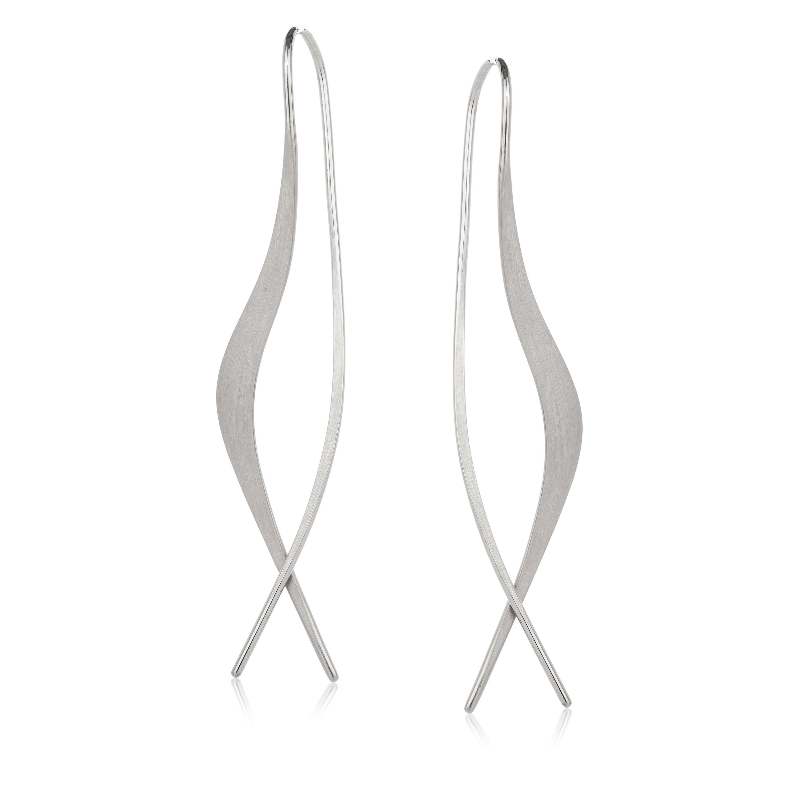 White gold earrings
