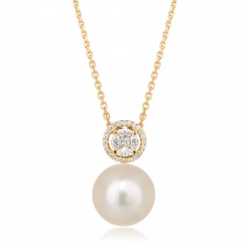 South Sea pearl and diamond pendant
