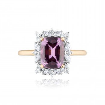 Spinel and diamond ring