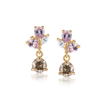 Pink sapphire and diamond earrings