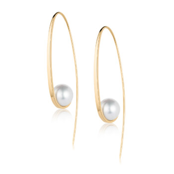 Yellow gold and South Sea pearl drop earrings