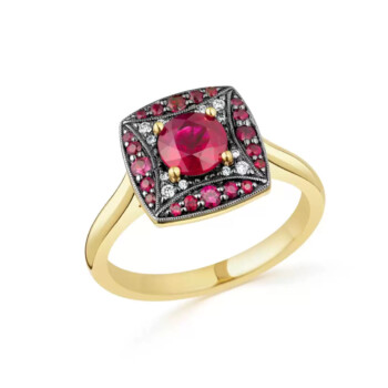 Art Deco inspired ruby ring