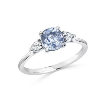 Blue sapphire and diamond ring