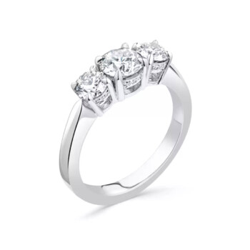 Trilogy diamond engagement ring