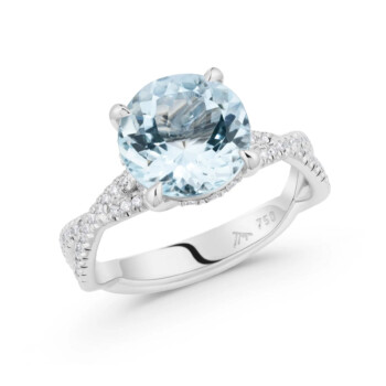 Aquamarine and diamond ring